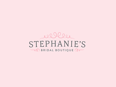 Stephanie's Bridal Boutique brand bridal logo pink swirl