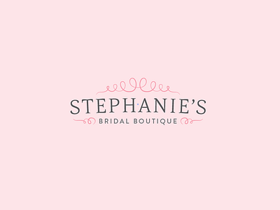 Stephanie's Bridal Boutique brand bridal logo pink swirl