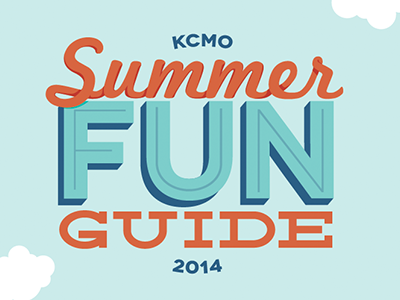 KC Parks Summer Fun guide blue clouds color park print type typography