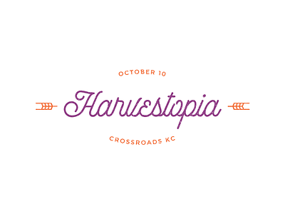 Harvestopia branding harvesters kansas city logo script type