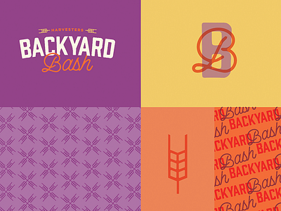 Backyard Bash Exploration branding harvesters kansas city logo script type