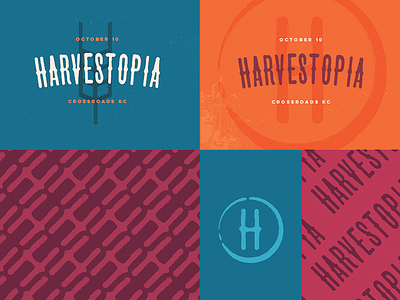 Harvestopia #3 Branding Exploration branding harvesters kansas city logo script type