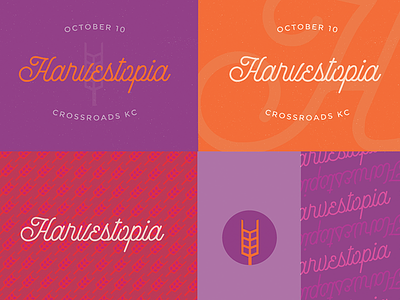 Harvestopia #1 Branding Exploration branding harvesters kansas city logo script type