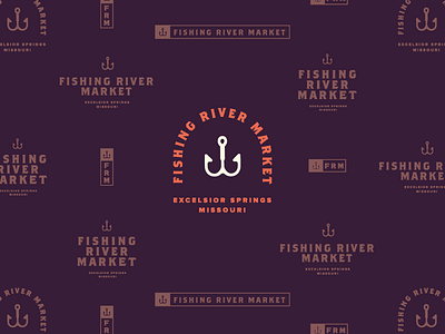 Unused concept - Fishing River Market antique store antiques branding coral eggplant flea market kansas city kc kcmo logo logotype vintage