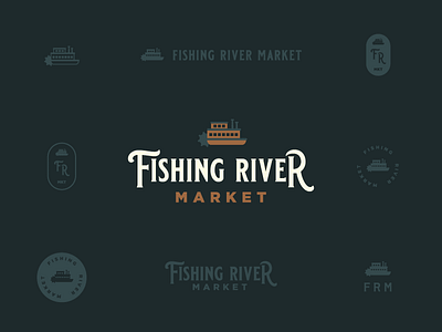 Fishing River Market Unused concept #2 antique store antiques branding excelsior springs fishing fishing river market kansas city logo market river riverboat typography