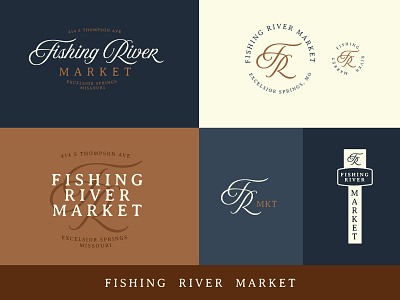Fishing River Market - Final Brand antiques brand branding excelsior springs kansas city kcmo logo logotype script type vintage