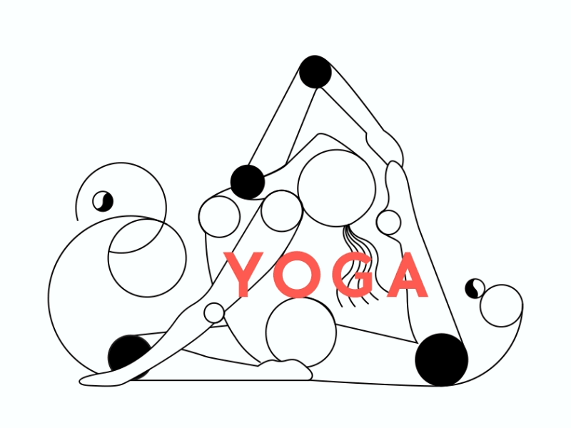 Yoga logo animation 2d after effects animation ashtanga flat girl logo shapes strokes studio yoga