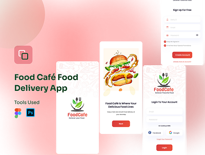 Food Café Food Delivery App app graphic design ui ux