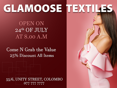 Flyer Design for Textile Shop Opening design graphic design