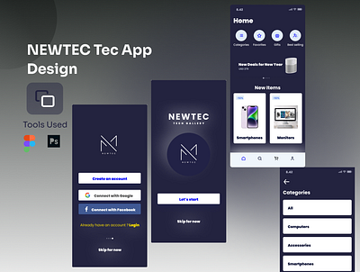 NEWTEC Tec App Design app graphic design ui ux