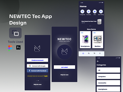 NEWTEC Tec App Design app graphic design ui ux