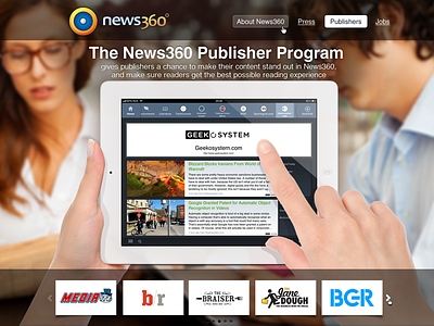 Publishers program promo page gallery header ipad page partners promo promotion slider web