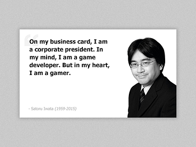 Quote From Mr Iwata