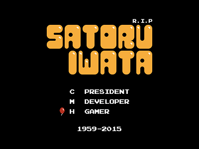 Thankyou Mr Iwata game iwata nintendo pixel