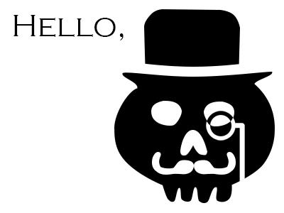 Hello Sir Dribbble 2d illustration skull vector
