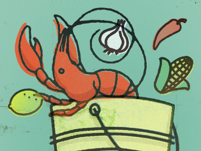 Crawfish graphic design illustration illustrator texture vector