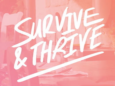 Survive & Thrive bold calligraphy hand letter hand lettering illustration lettering pastel pink script typography