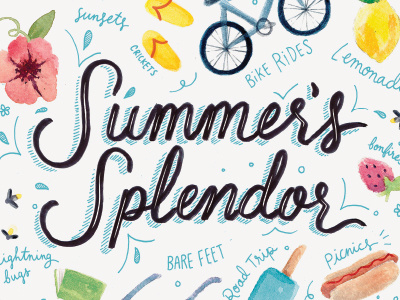 Summer's Splendor brush brush type font hand lettering handwritten illustration lettering script script font summer typography watercolor
