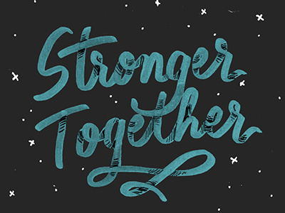 Stronger Together blue custom type font houston strong lettering navy script stars texas typography