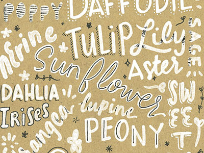 🌷 flower font typography friendly font fun type hand written handwriting custom type hand lettering lettering