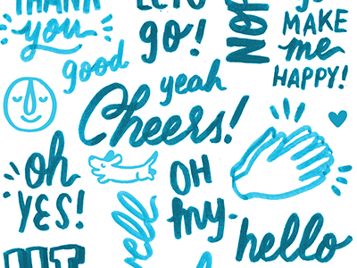 Cheers blue type hand lettering illustration lettering marker script typography