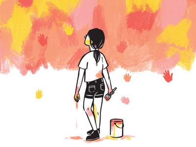 A Mural for Hope kids illustration children illustration girl painting painting paint mural illustration mural illustration