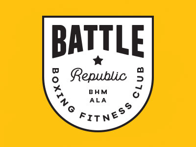 Battle Republic gold logo bright bold gym logo fitness logo boxing logo logo fitness gym boxing