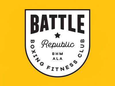 Battle Republic bold boxing boxing logo bright fitness fitness logo gold logo gym gym logo logo