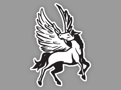 Pegasus Illustration bronco horse illustration logo pegasus stallion sticker