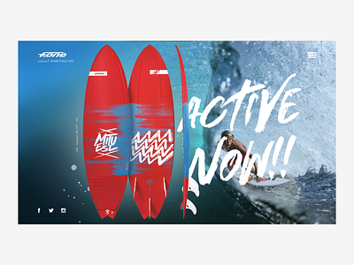 Active Now adventure advertising banner blue board design kite kiteboarding promo red screen sport surf surfboard surfer surfing ui water wave web