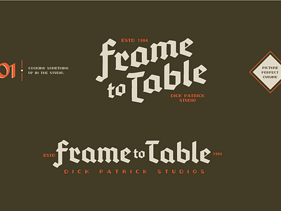 Frame to Table black letter branding gothic logo photographer