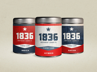 1836 Packaging branding cannabis design packaging texas