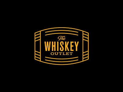 The Whiskey Outlet badge barrel design logo outlet stamp whiskey