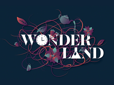 Wonderland alice event lockup logo party tea pot winter wonderland wonderland