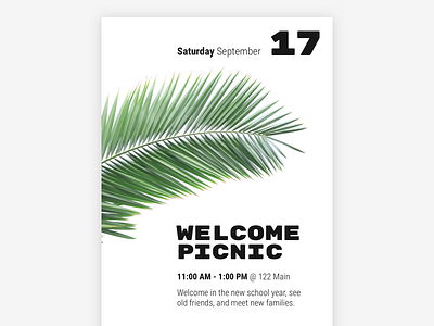 Picnic Poster minimal palm tree poster white