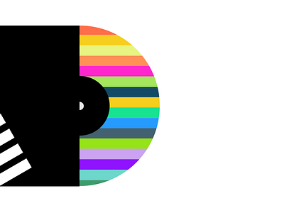 Sleeve album illustration minimal rainbow record