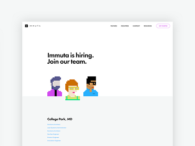 Immuta Careers avatar minimal web website white