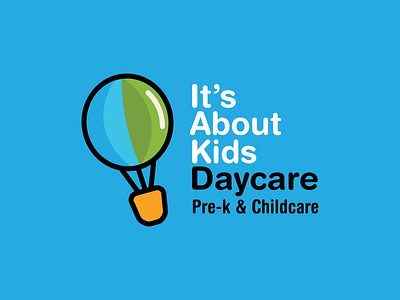 It's About Kids Daycare balloon branding bright childcare daycare graphics design kids logo playful