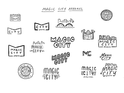 Magic City Apparel - 1 branding city illustration logo magic pencil sketches