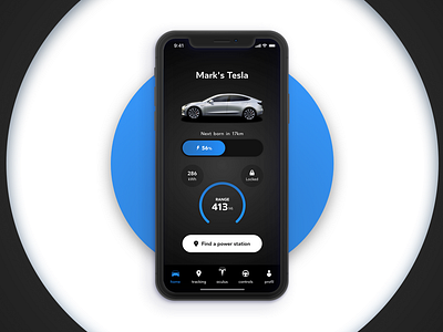 Tesla x Oculus - Concept design animation app branding charging dashboard design interface iphone mobile tesla ui