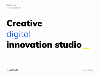 Adfab - Creative digital innovation studio adfab animation branding contact creative design development digital human innovation site studio ui