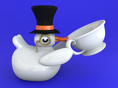 Classy as Duck cinema4d classy duck illustration monacle render tophat