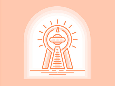 Selenium city future illustration line art logo orange symmetry
