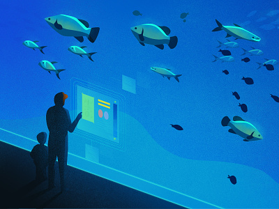 Aquarius aquarium blue dream fish future illustration illustrator