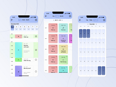 Mobile app: Calendar and day planner by Danila Vershinin on Dribbble