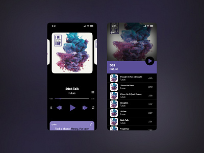 Music Player App app design figma mobile mobile app mobile design music player ui ux uxui