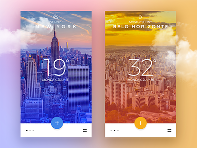 Weather app card daily design interface mobile ui ux weather