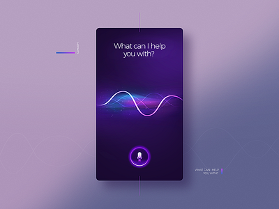 Voice app card design interface lights mobile ui ux visual waves