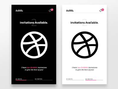 Dribbble - 2 Invitations Available