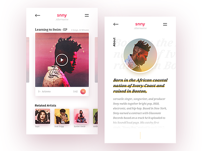 Music Cards cards design interface mobile music sketch sunny ui